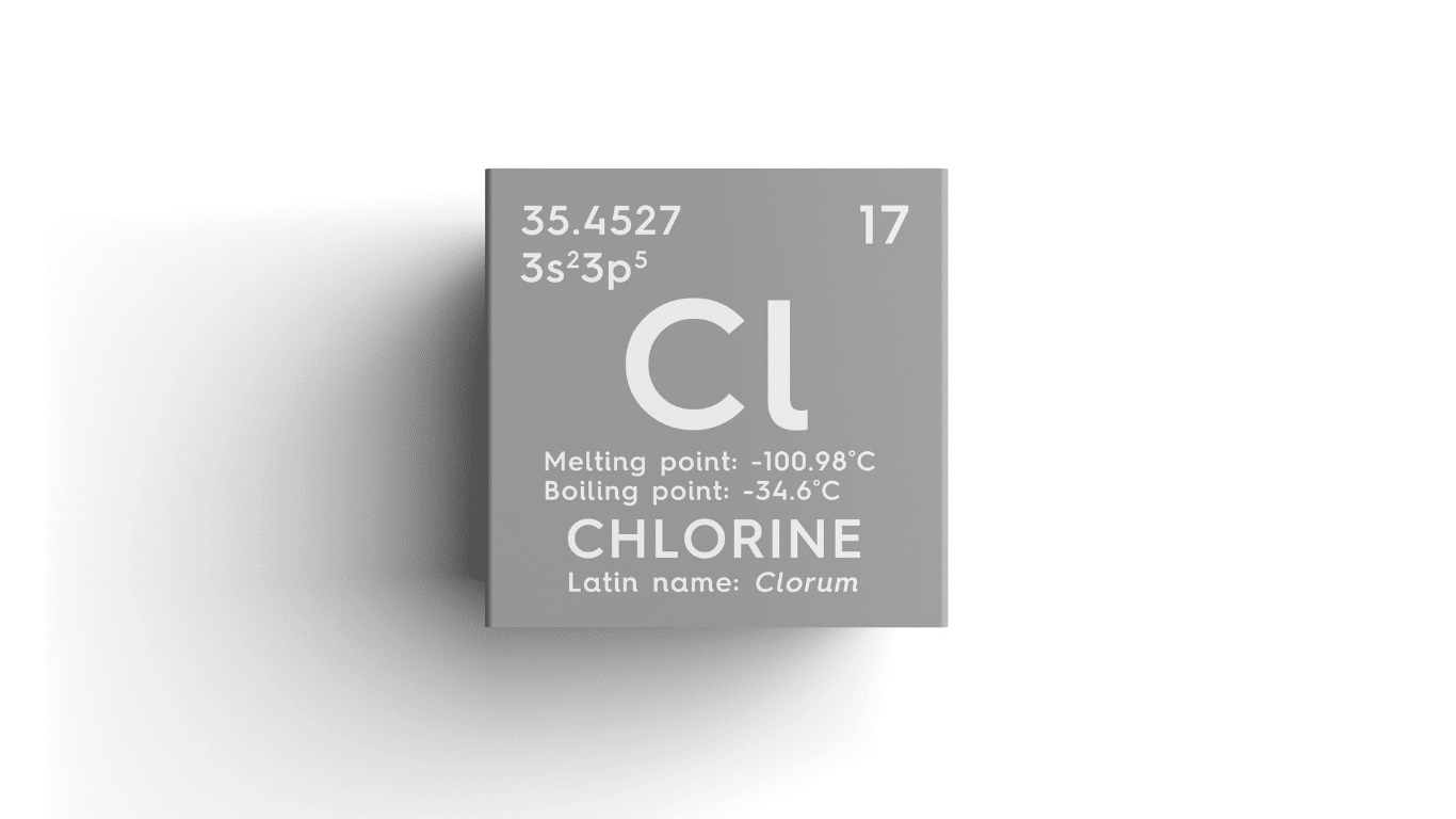 Chlorine element symbol representing chlorine measurement and monitoring for water treatment systems.