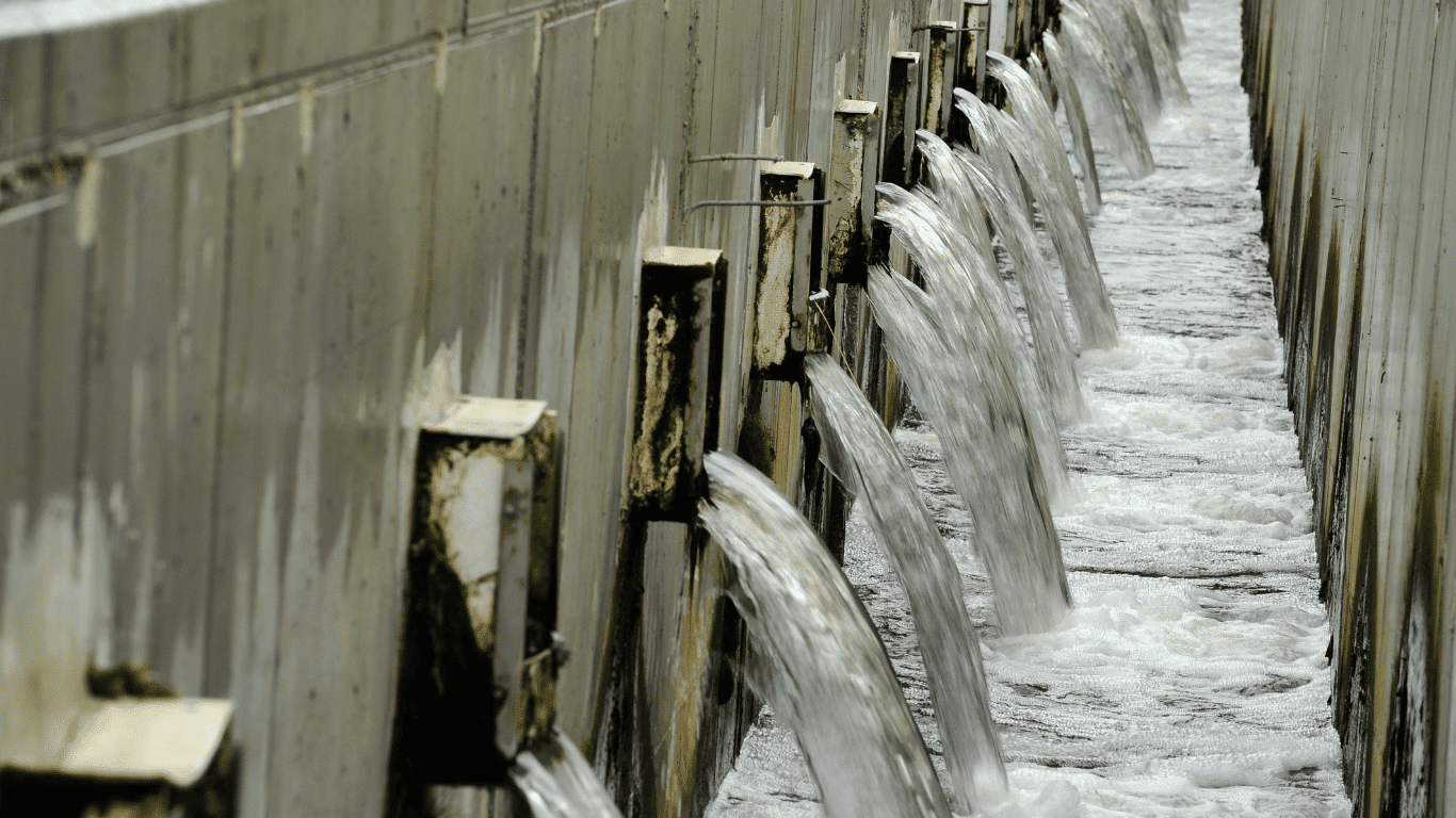 Industrial wastewater treatment system showing water streams relevant to semiconductor manufacturing and water treatment solutions.