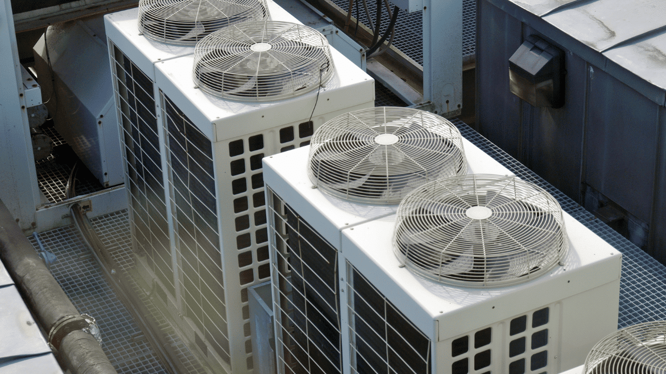 Commercial HVAC cooling systems with outdoor air-conditioning equipment used in HVAC systems for heat transfer, glycol solution, freeze protection, and energy efficiency.